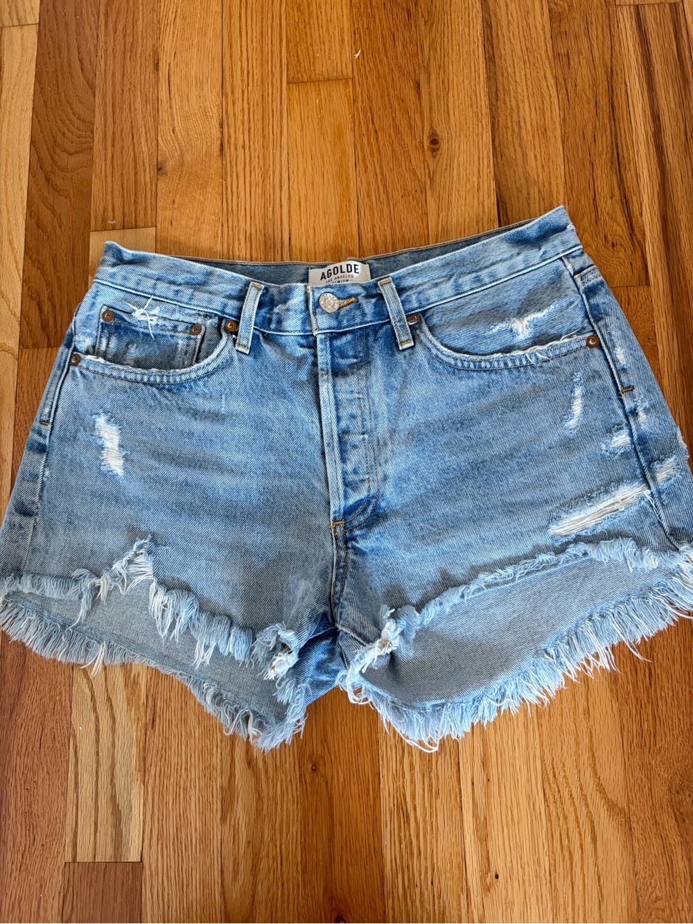 AGOLDE Parker Cut Off Denim Shorts Size 28